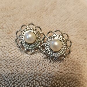 Elegant Silver and Pearl Earrings
